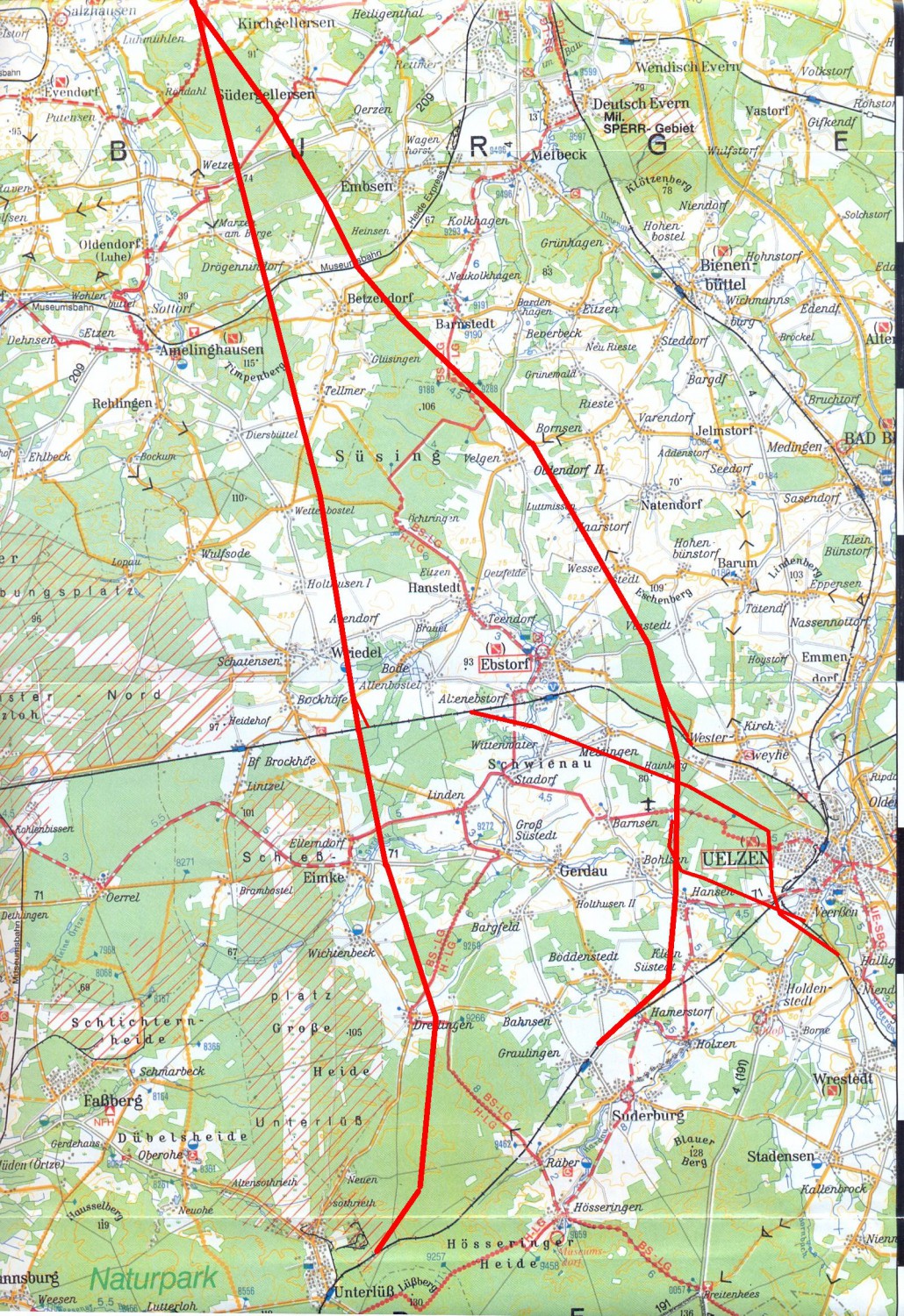 Streckenverlauf Eisenbahn-Neubautrassen / Y-Trasse